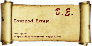 Doszpod Ernye névjegykártya
